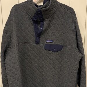 Patagonia Charcoal Quilted Snap T Pullover